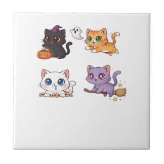 Carreau Chat d'Halloween Félin inspiré effrayant et stylé