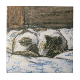Carreau Chat dormant sur un lit par Claude Monet