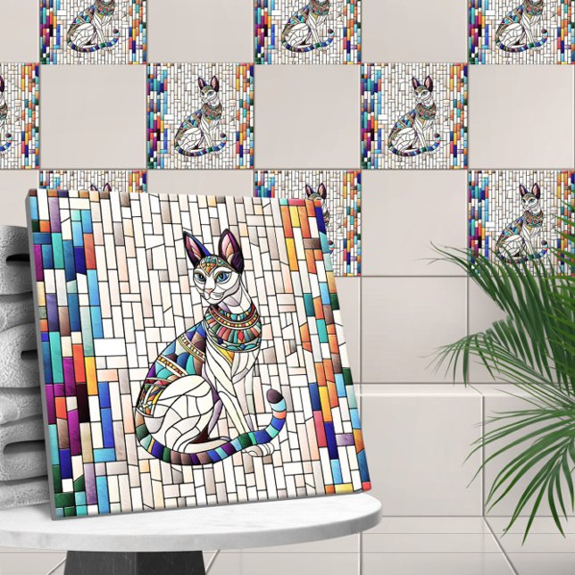 Carreau Chat égyptien - Art Mosaïque (Créateur téléchargé)