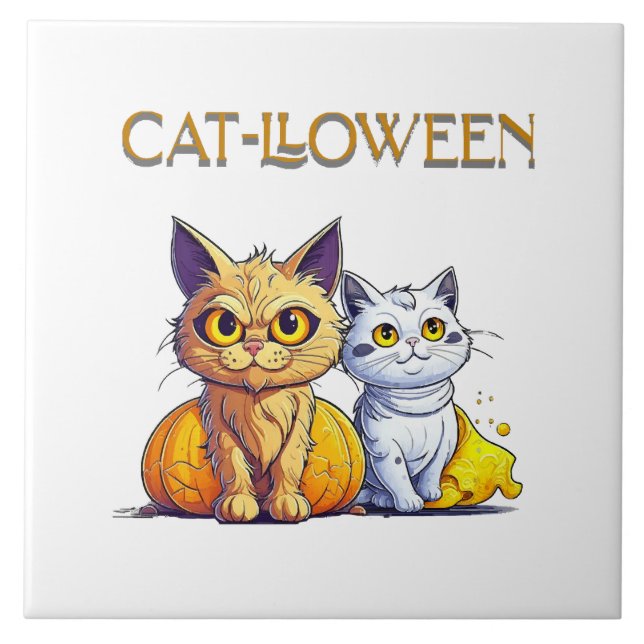 Carreau Chat Halloween  (Devant)