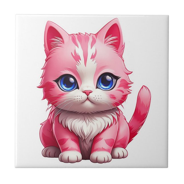 Carreau Chat Kitty Rose Cute (Devant)