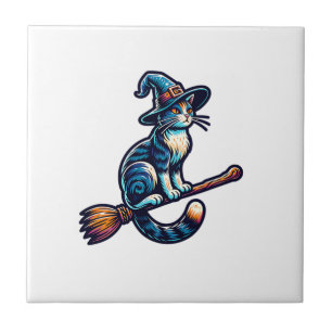 Carreau Chat Sorcier Halloween Sorcière Mystique Amateurs