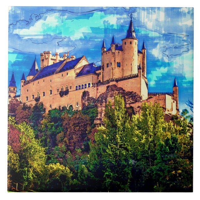 Carreau Château Alcazar, Ségovie, Espagne. (Devant)