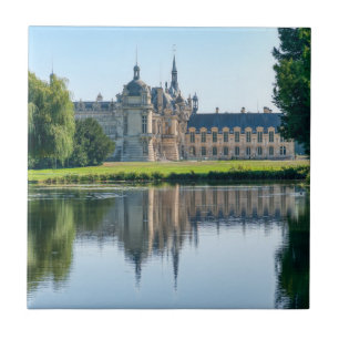 Carreau Château de Chantilly et réflexion dans un étang