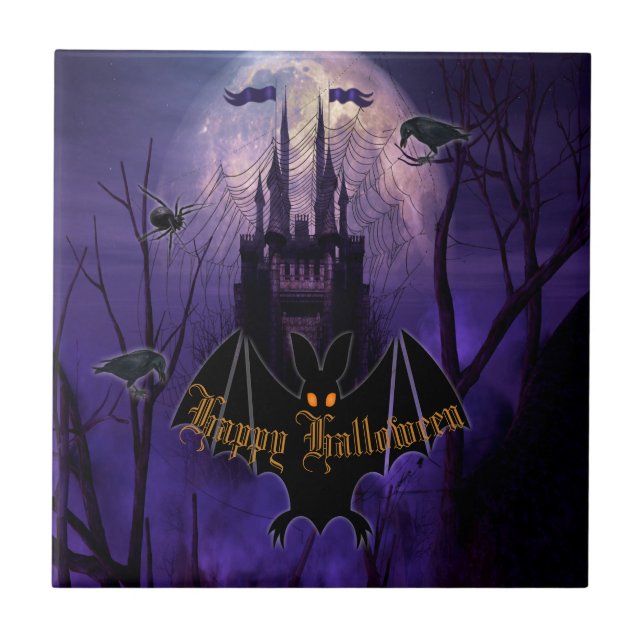 Carreau Château éffrayant Haunted Halloween (Devant)