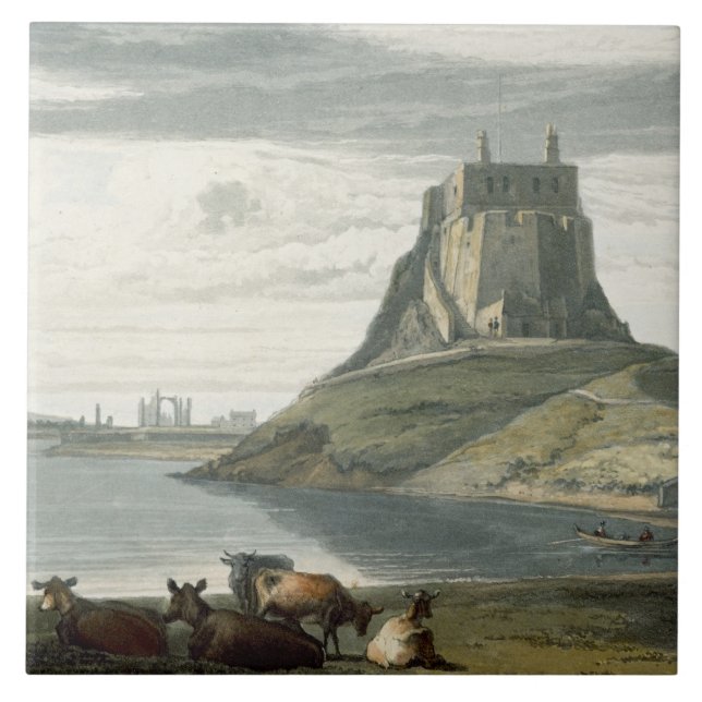 Carreau Château sur l'île sainte, le Northumberland, 'd'un (Devant)