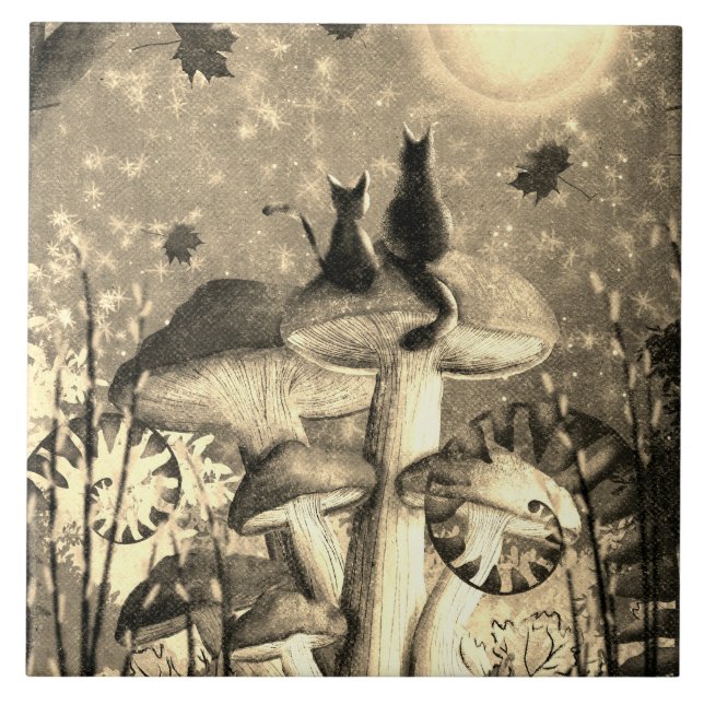 Carreau Chats de champignons (Devant)