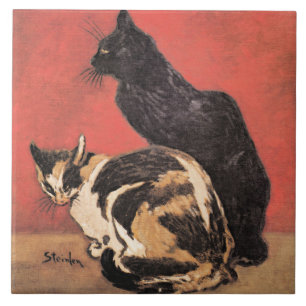 Carreau Chats, peinture fine d'art de Theophile Steinlen,