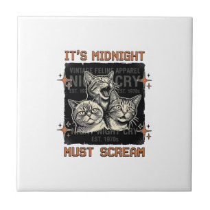 Carreau Chats qui hurlent à minuit drôle Design de T-shirt