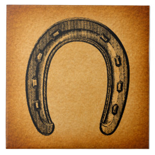 Carreau Chaussure de fer à cheval Vintage Western Horse Sh