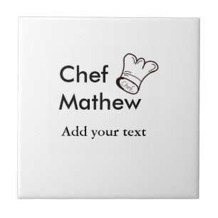 Carreau Chef cuisinier ajouter nom texte hommes cuisine bo
