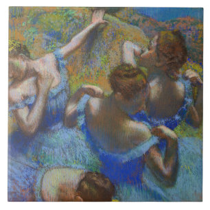 Carreau Chef-d'œuvre d'art fin pastel Danseuses bleues de 