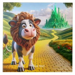 Carreau Chemin de lion de vache mignonne Imaginaire