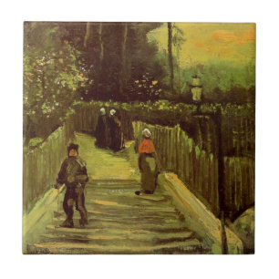 Carreau Chemin en pente à Montmartre par Vincent van Gogh