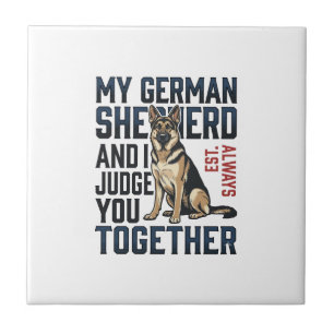 Carreau Chemise Berger Allemand Amateur de Chien Drôle Gra