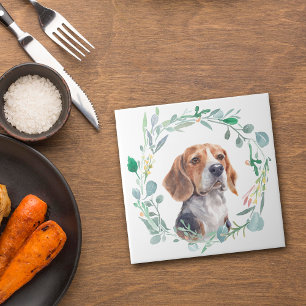 Carreau Chemise d'aquarelle de chien beagle