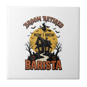 Carreau Chemise de barista Halloween Sorcière drôle Pun ca