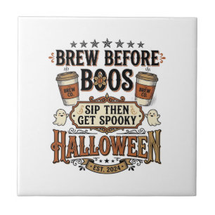 Carreau Chemise de café Halloween Brasser avant les fantôm