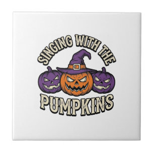 Carreau Chemise de chants de citrouille Halloween vintage