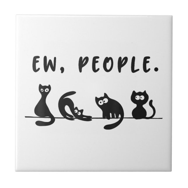 Carreau Chemise de chat noir drôles femmes nouvelles perso (Devant)