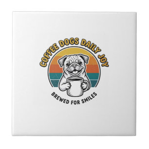 Carreau Chemise de chien de café Design de mug de chiot gr