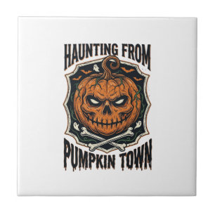 Carreau Chemise de citrouille d'Halloween Vintage Jack O L