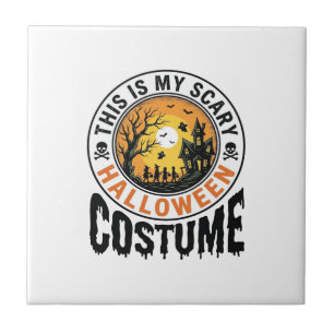 Carreau Chemise de costume d'Halloween effrayant avec grav