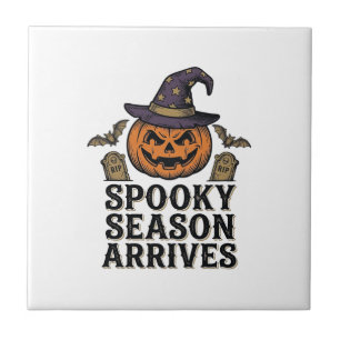 Carreau Chemise de gravure vintage Halloween Citrouille de