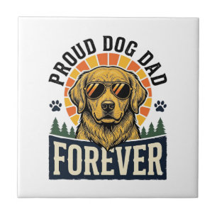 Carreau Chemise de papa de chien Design rétro Golden Retri
