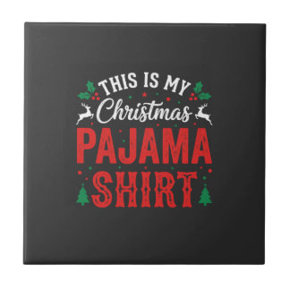 Carreau Chemise de pyjama de Noël drôle de vacances