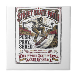 Carreau Chemise de skate longboard Jésus chrétien