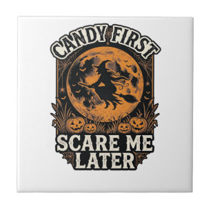 Carreau Chemise de sorcière d'Halloween Bonbons Épouvantab