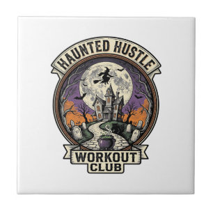 Carreau Chemise de sport Halloween Hantée Hustle Gravure A