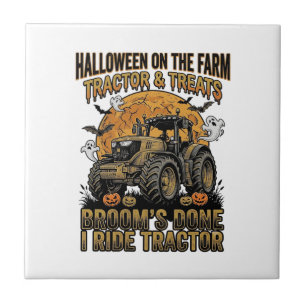 Carreau Chemise de tracteur Halloween drôle de sorcière de