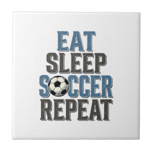 Carreau Chemise de typographie vintage Soccer Eat Sleep Re