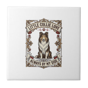 Carreau Chemise pour amateur de chien Collie avec citation