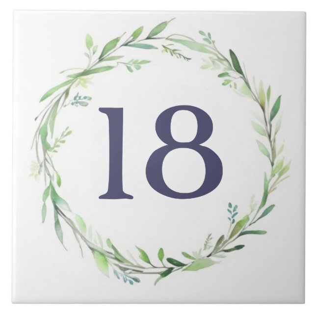 Carreau Chemise verte personnalisée Numéro de maison Plaqu (Devant)