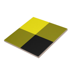 Carreau Chèque Jaune Noir Carrelage en céramique Design mo