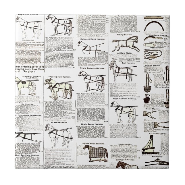 Carreau Cheval Antique Publicité Journal Art (Devant)