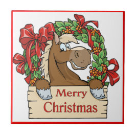 Carreau Cheval de Noël occidental avec signe de couronne