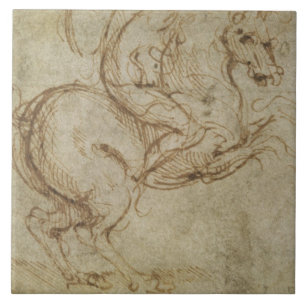 Carreau Cheval et cavalier (à l'encre sur le papier)