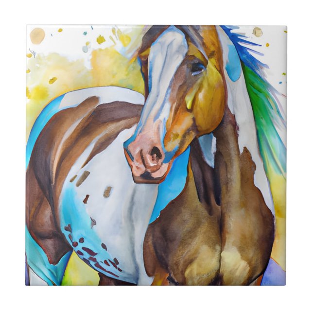 Carreau Cheval Paint Aquarelle (Devant)