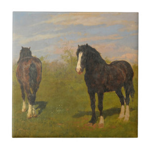 Carreau Chevaux de pâturage (par Rosa Bonheur)