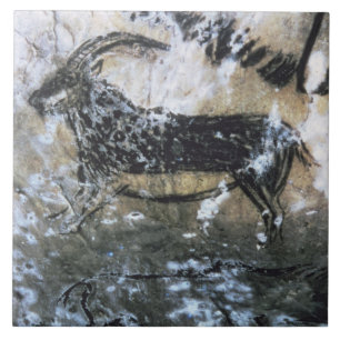 Carreau Chèvre ou chamois, peinture de roche dans la salle