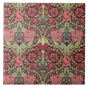 Carreau Chèvrefeuille et tulipes par William Morris 1876