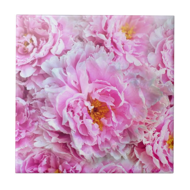 Carreau Chic Chic Pink Pastel Peonies roses (Devant)
