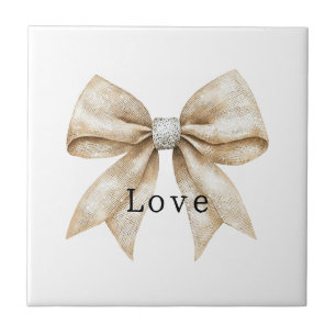 Carreau Chic Crème Argent Glam Bow Love