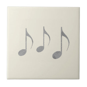 Carreau Chic Motif Notes de Musique Pied-de-Poule