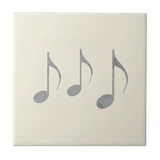 Carreau Chic Motif Notes de Musique Pied-de-Poule (Devant)