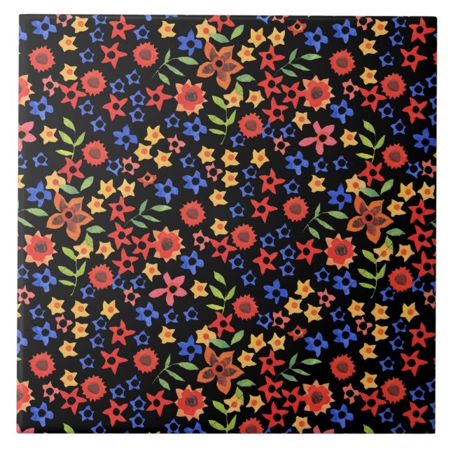 Carreau Chic Retro Floral Imprimer Carrelage céramique per (Devant)